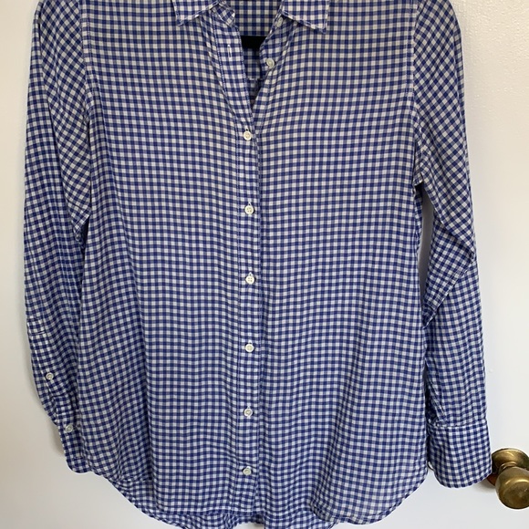JCrew Light Weight Gingham Button Down - Picture 4 of 6